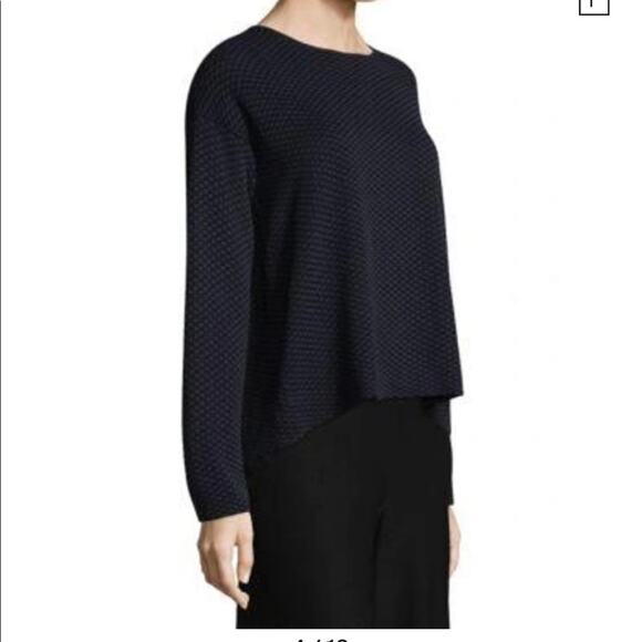 Eileen Fisher Sweater Womens Size medium tunic Midnight blue M NWT $338 - Picture 7 of 7